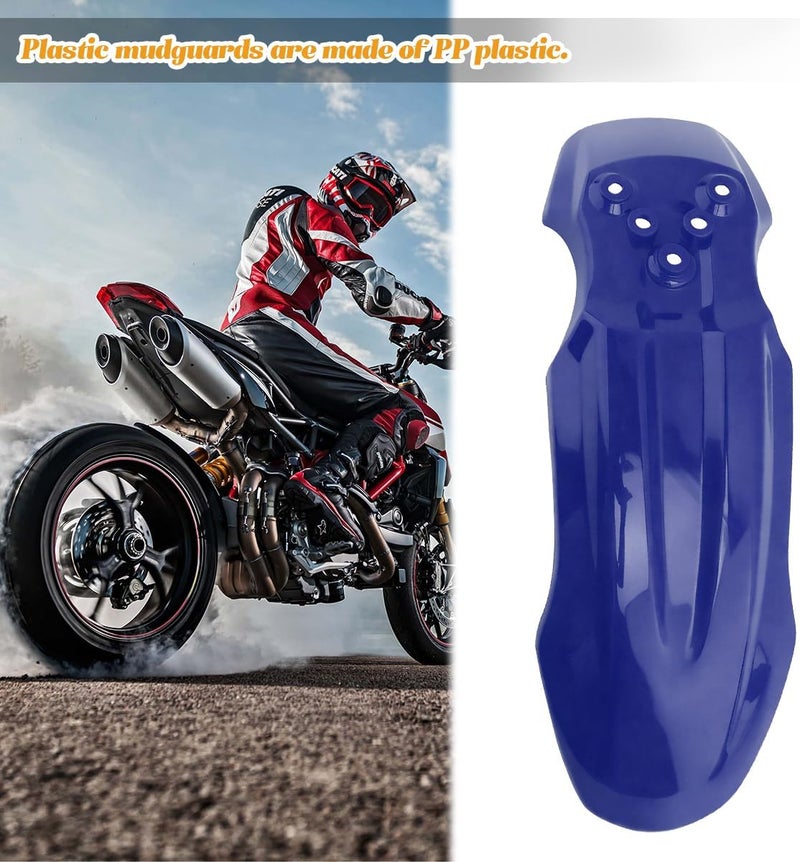 SWPHRT Motorcycle Front Wheel Mudguard, Motorbike Front Fender Protector Parts, Bicycle Number Plate Wheel Mud Guard Accessories, Universal for 125CC Pit PRO Trail Dirt Bike (Blue) - Image 4